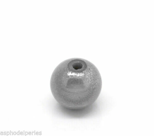30 perles miracles 6 mm GRIS FONCE