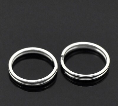 100 anneaux doubles ouverts argentés 10 x 0,5 mm