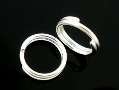 50 anneaux doubles ouverts argentés 10 x 0,7 mm sans nickel