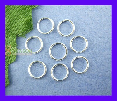 50 anneaux ouverts couleur argentée 10 x 0,78 mm