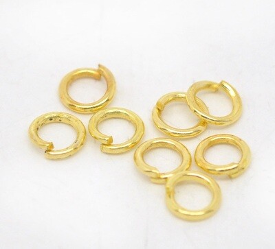 100 anneaux dorés ouverts 4 x 0,7 mm sans nickel