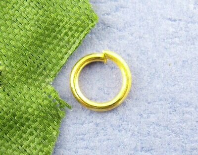 100 anneaux dorés ouverts 6x0,7 mm