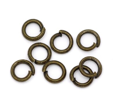 100 anneaux bronze ouverts 4x0,7 mm sans nickel
