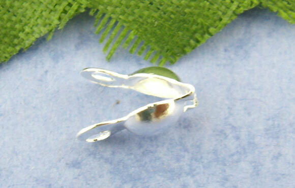 50 cache noeud argentés 8 x 4 mm