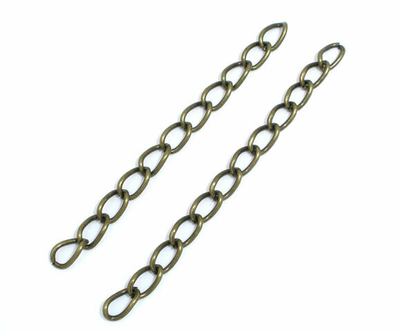 29 chaînettes d'extension couleur bronze 50 x 3 mm