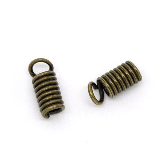 30 embouts de cordon ressort couleur bronze 8x4 mm