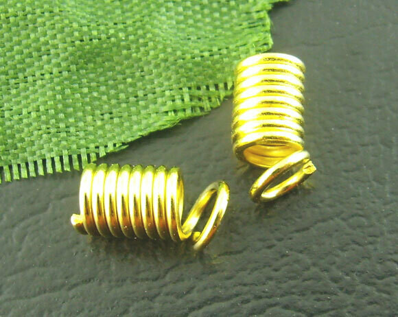 30 embouts de cordon ressort dorés  4 x 8 mm