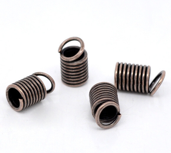 20 embouts de cordon ressort couleur cuivre 9 x 5 mm