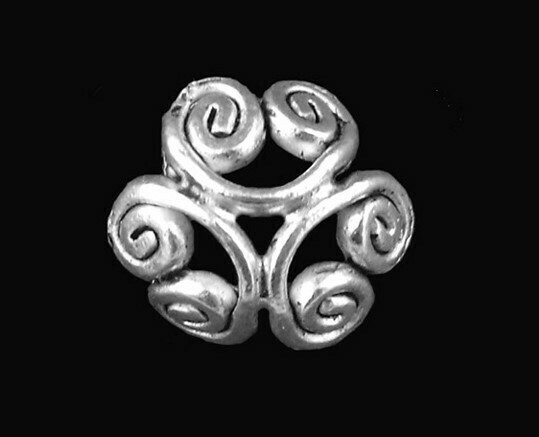 10 coupelles calottes argentées spirales 12 mm