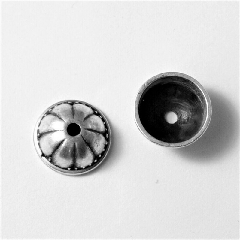 4 coupelles calottes casque argenté 13 mm