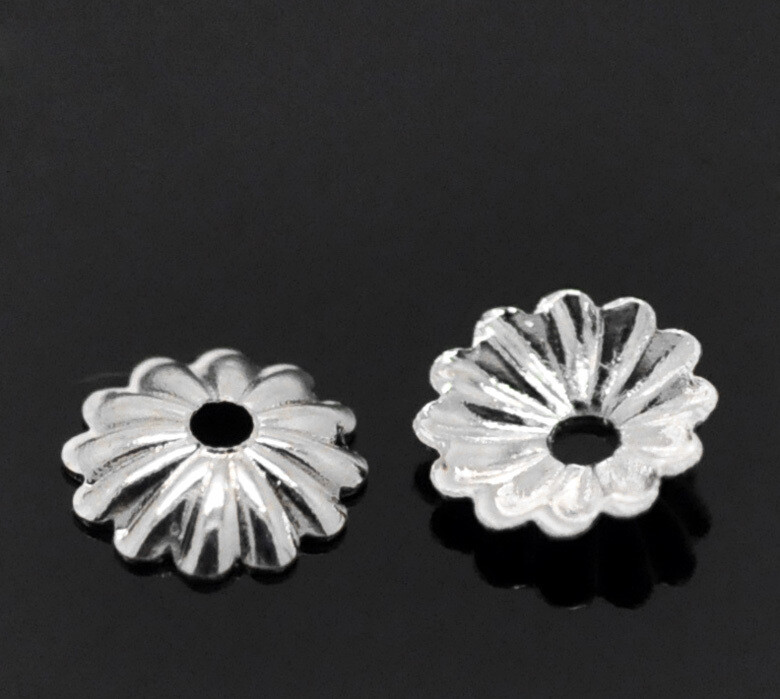 50 coupelles calottes argentées 6 mm