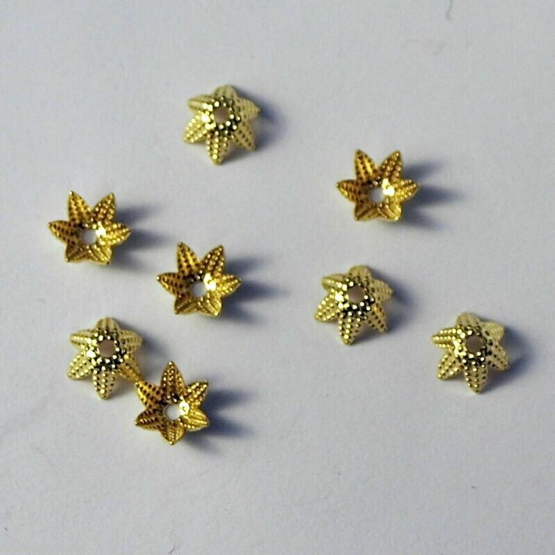 8 coupelles calottes dorées fleur  filigrane 6 mm