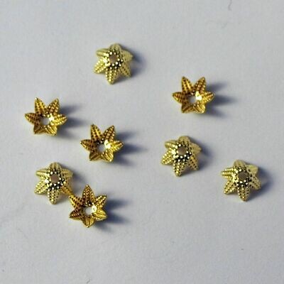 8 coupelles calottes dorées fleur filigrane 6 mm