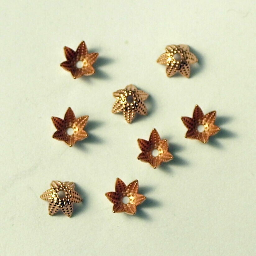 15 coupelles calottes couleur cuivre fleur  filigrane 6 mm
