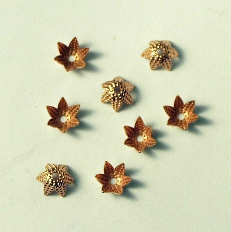 15 coupelles calottes couleur cuivre fleur  filigrane 6 mm