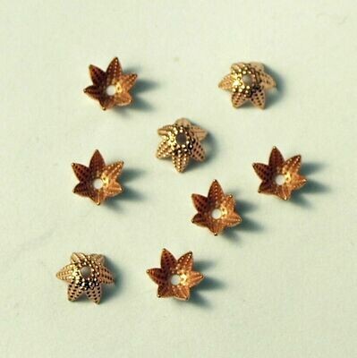 15 coupelles calottes couleur cuivre fleur filigrane 6 mm