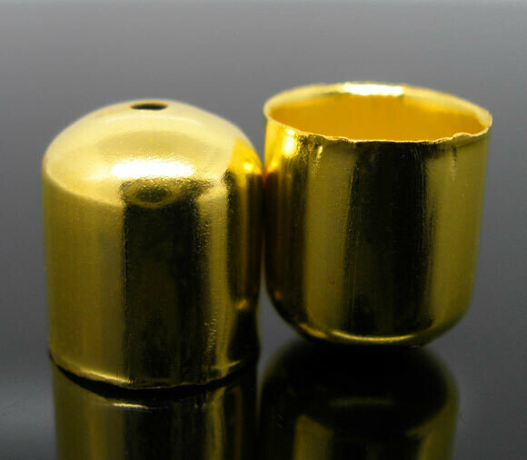 6 embouts de cordons dorés 10 x 11 mm