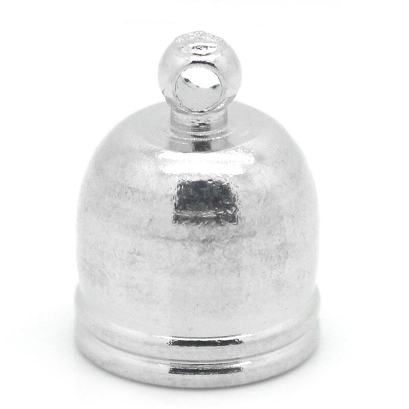 2 embouts de cordons argentés 13 x 10 mm