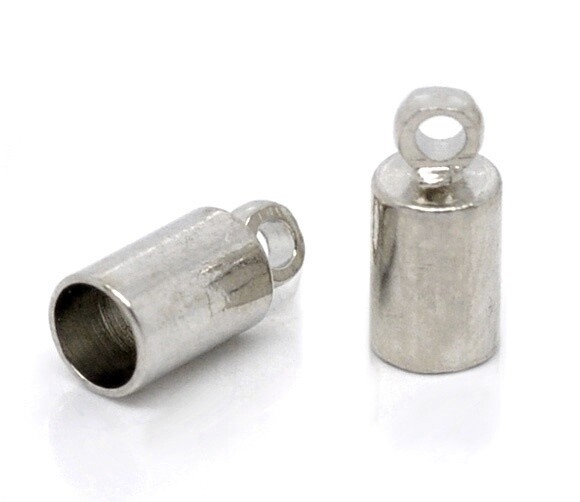 10 embouts de cordons argentés 9 x 4 mm