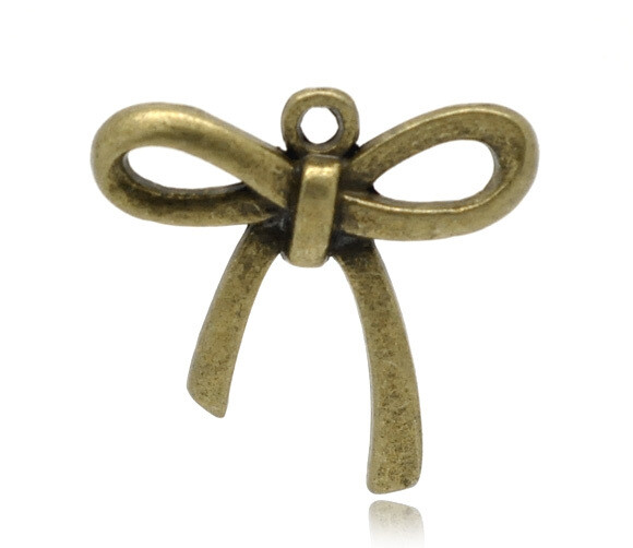 3 breloques noeud couleur bronze antique 26 x 25 mm