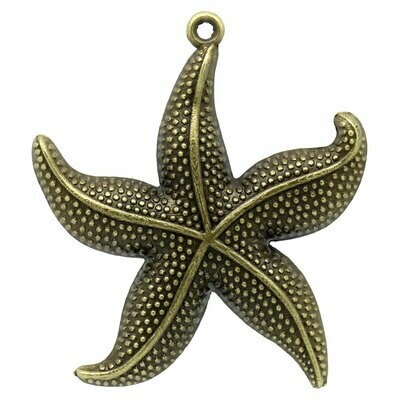1 breloques étoile de mer couleur bronze 5 x 4,3 cm