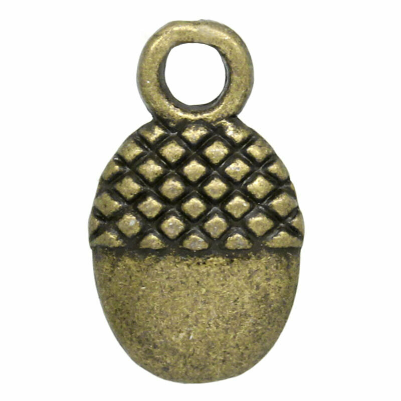 8 pendentifs gland couleur bronze 12 x 7 mm