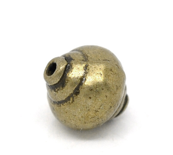 6 perles métalliques rondes ethniques couleur bronze 8x8 mm