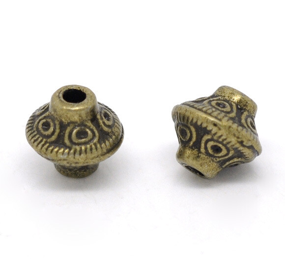 20 perles intercalaires coniques 6 x 6 mm couleur bronze