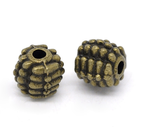 10 perles intercalaires picots couleur bronze  7 x 6 mm