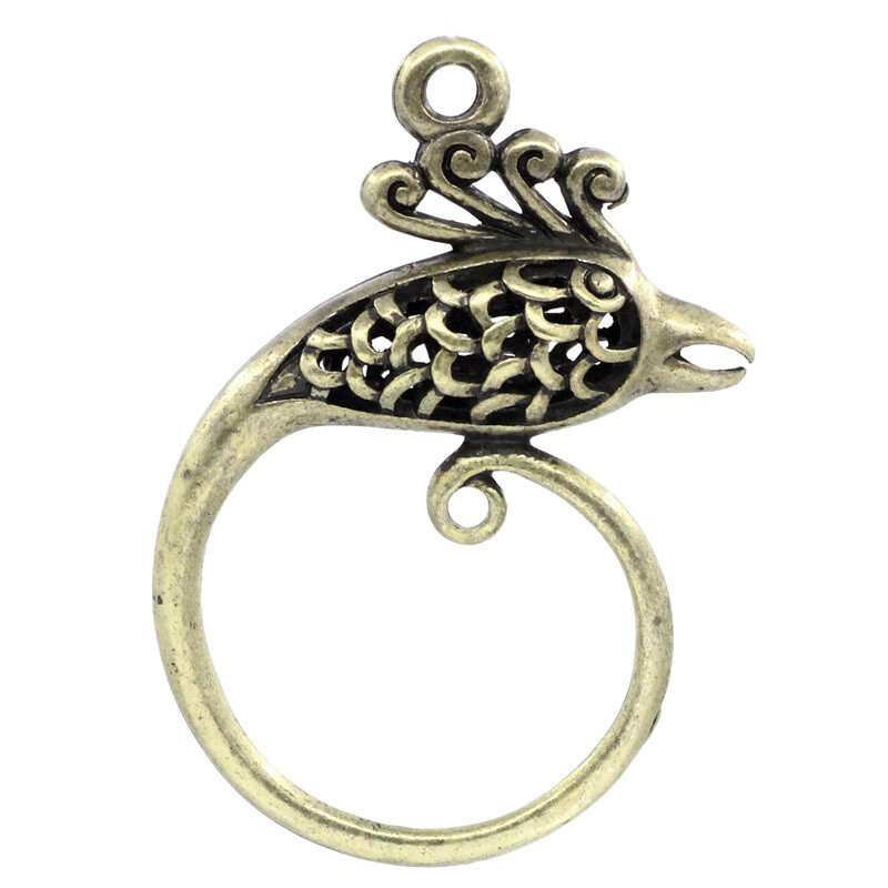 Pendentif Phoenix en bronze tibétain 38x24 mm