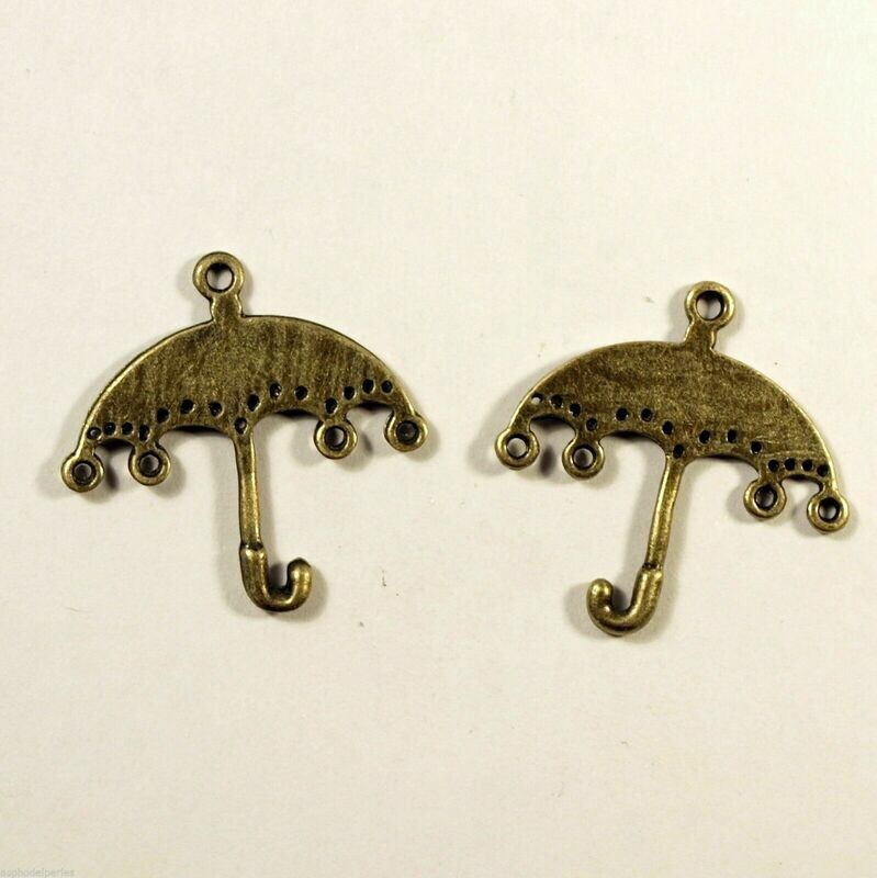 6 multirangs métal couleur bronze parapluie 26x26 mm