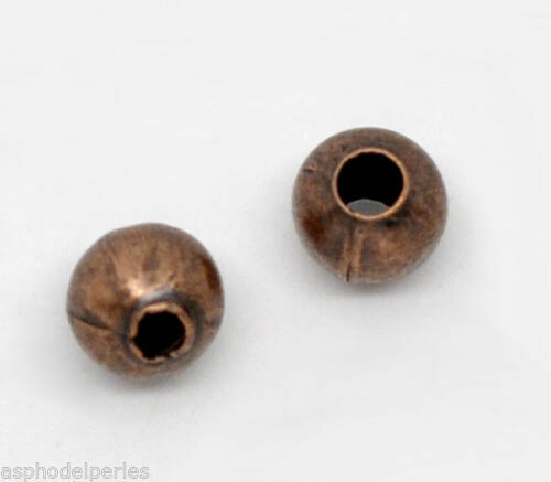 100 mini perles intercalaires cuivre 4 mm