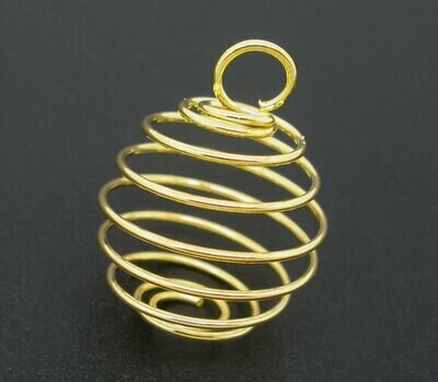 2 pendentifs cage spirale dorée 20 x 18 mm