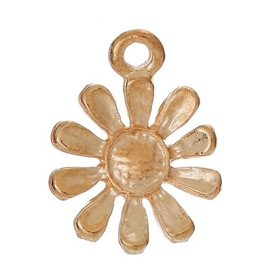 2 pendentif fleur doré (couleur or rose) 15 x 11 mm