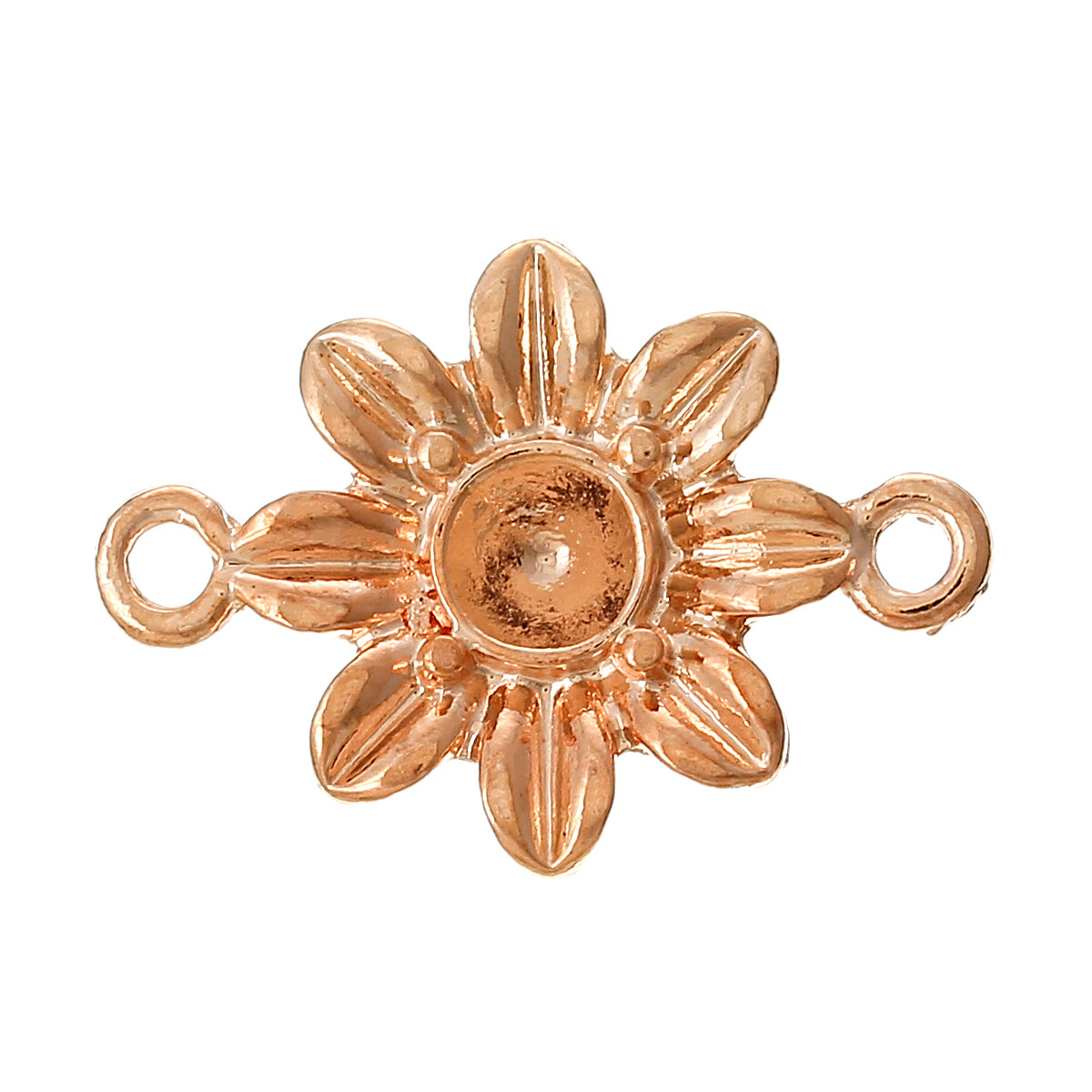 4 connecteurs fleur alliage de zinc or rose 21 x 15 mm