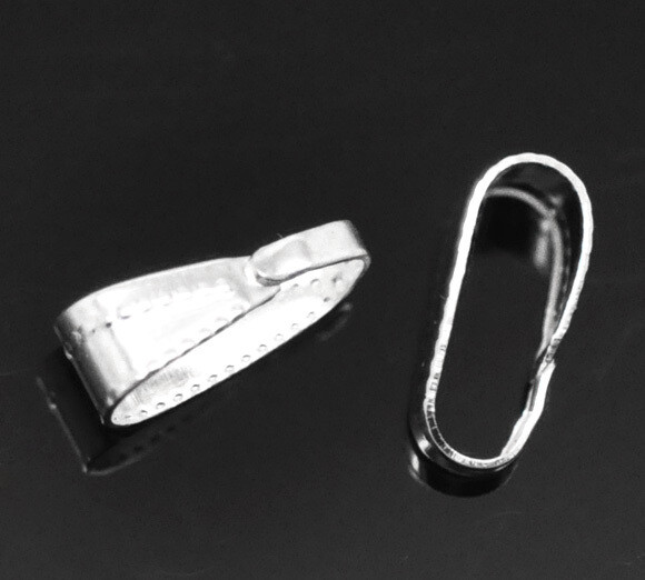 25 bélières argentées 11 x 4 mm sans nickel