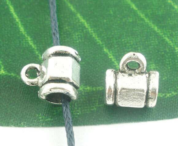 6 bélières argenté 8 X 9  mm