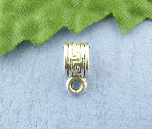 10 bélières argentées 5 x 6 mm