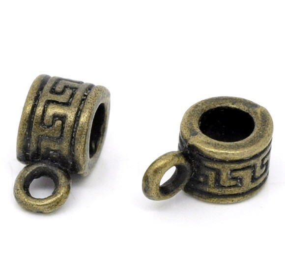 8 bélières argentées 5 x 6 mm