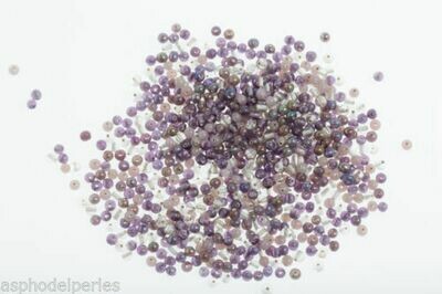 Mélange de perles de verre artisanales rondes 4 mm lavande brillant 20g