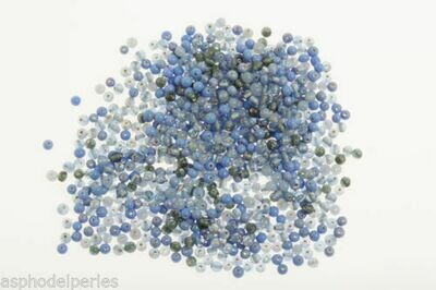 Mélange perles de verre artisanales rondes 4 mm bleu clair montana brillant 20g