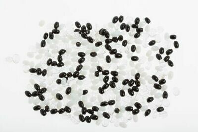 Mélange perles de verre artisanales ovales 5 mm blanc noir brillant 20g