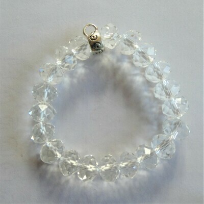 Bracelet à garnir pour breloques charms en donuts transparents cristal de Chine 18 cm
