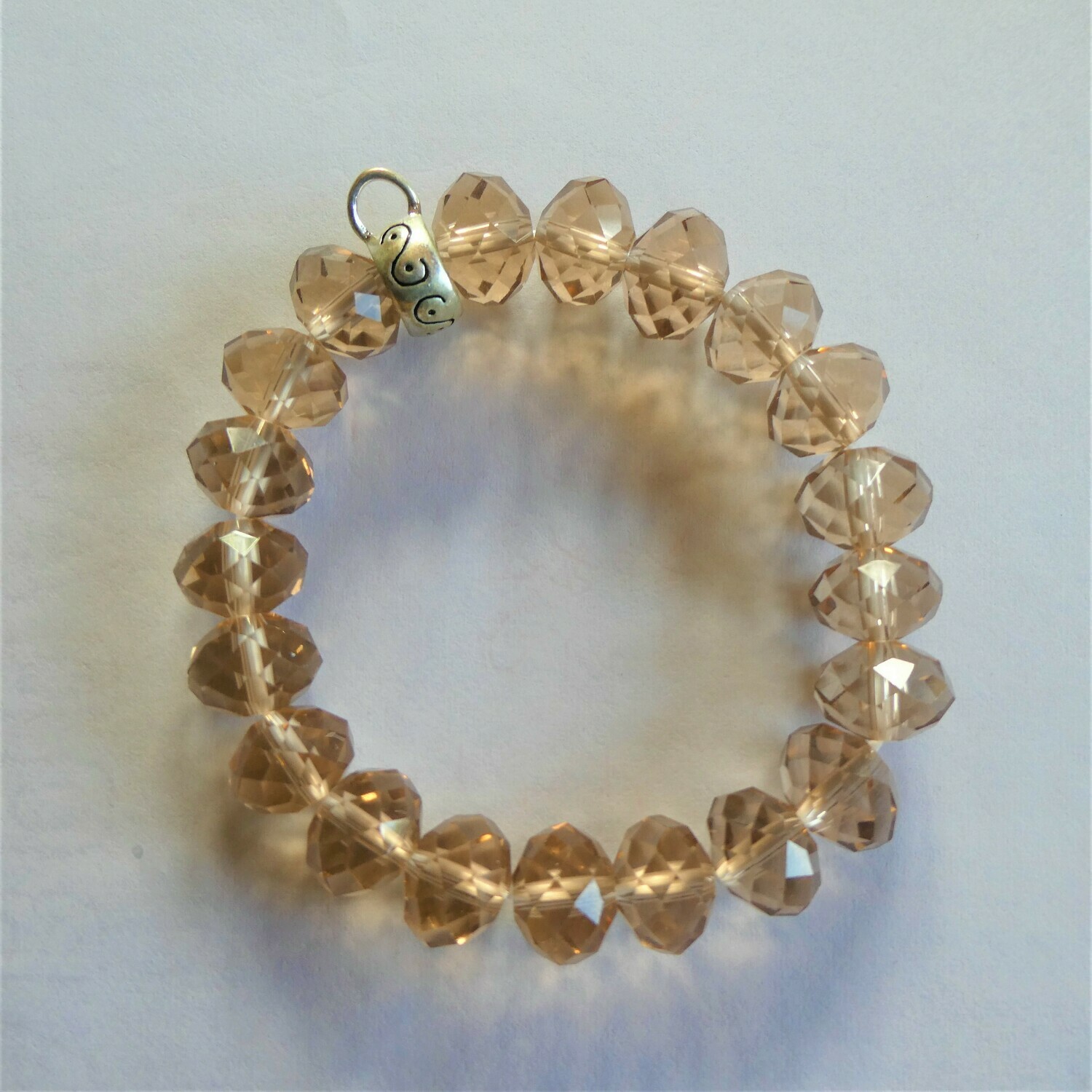Bracelet à garnir pour breloques charms en donuts topaze cristal de Chine 18 cm