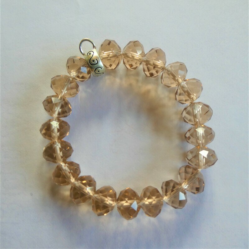 Bracelet à garnir pour breloques charms en donuts topaze cristal de Chine 18 cm