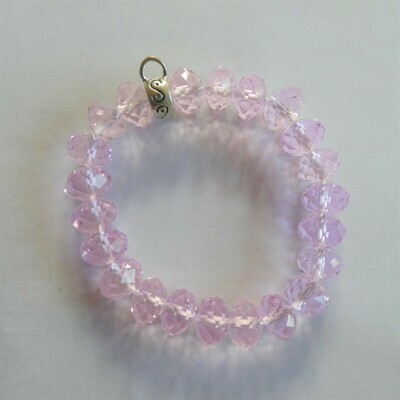 Bracelet à garnir pour breloques charms en donuts roses cristal de Chine 18 cm