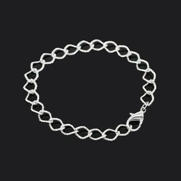 Bracelet chaînette à garnir pour breloques charms 18 cm argenté