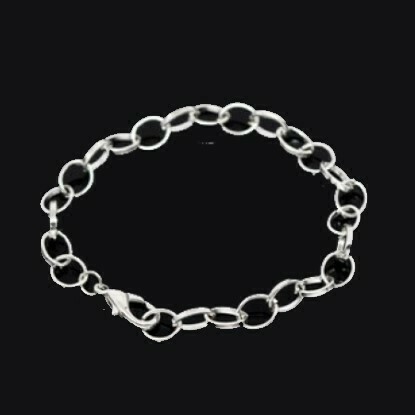 Bracelet chaînette à garnir pour breloques charms 18 cm argenté
