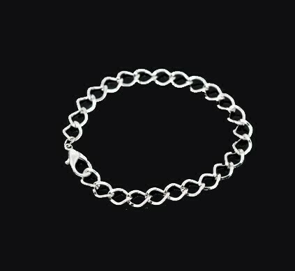 Bracelet chaînette à garnir pour breloques charms 18 cm argenté