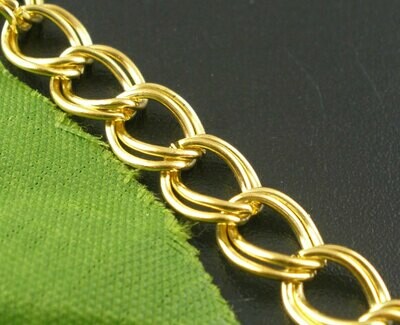 Bracelet chaînette à garnir pour breloques charms 20 cm doré